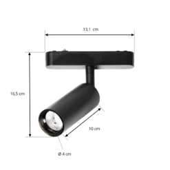 Lindby foco LED 48 V Lumaro, negro, Ø 4 cm, aluminio, atenuable