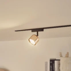Lindby foco LED 48 V Lumaro, oro rosa, Ø 8,2 cm, aluminio, atenuable