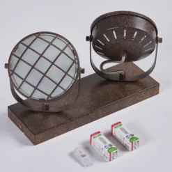 Lindby Foco Tamin, color óxido, 2 luces, cristal, G9