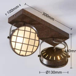 Lindby Foco Tamin, color óxido, 2 luces, cristal, G9