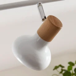 Lindby Fridolin downlight de techo, 70 cm, 4 luces, blanco, metal