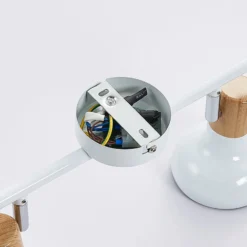 Lindby Fridolin downlight de techo, 70 cm, 4 luces, blanco, metal