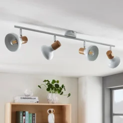 Lindby Fridolin downlight de techo, 70 cm, 4 luces, blanco, metal