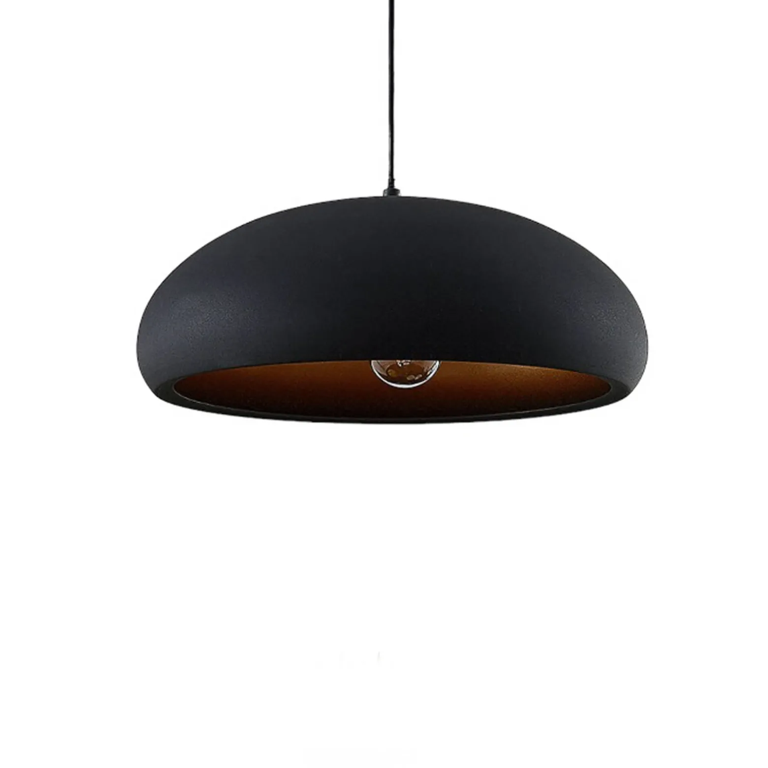 Lindby Gerwina lámpara colgante, negro/oro, metal, 40 cm, E27