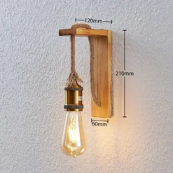 Lindby Helou aplique de madera