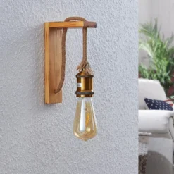 Lindby Helou aplique de madera