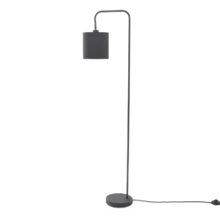Lindby Hinay lámpara de pie textil negro/oro
