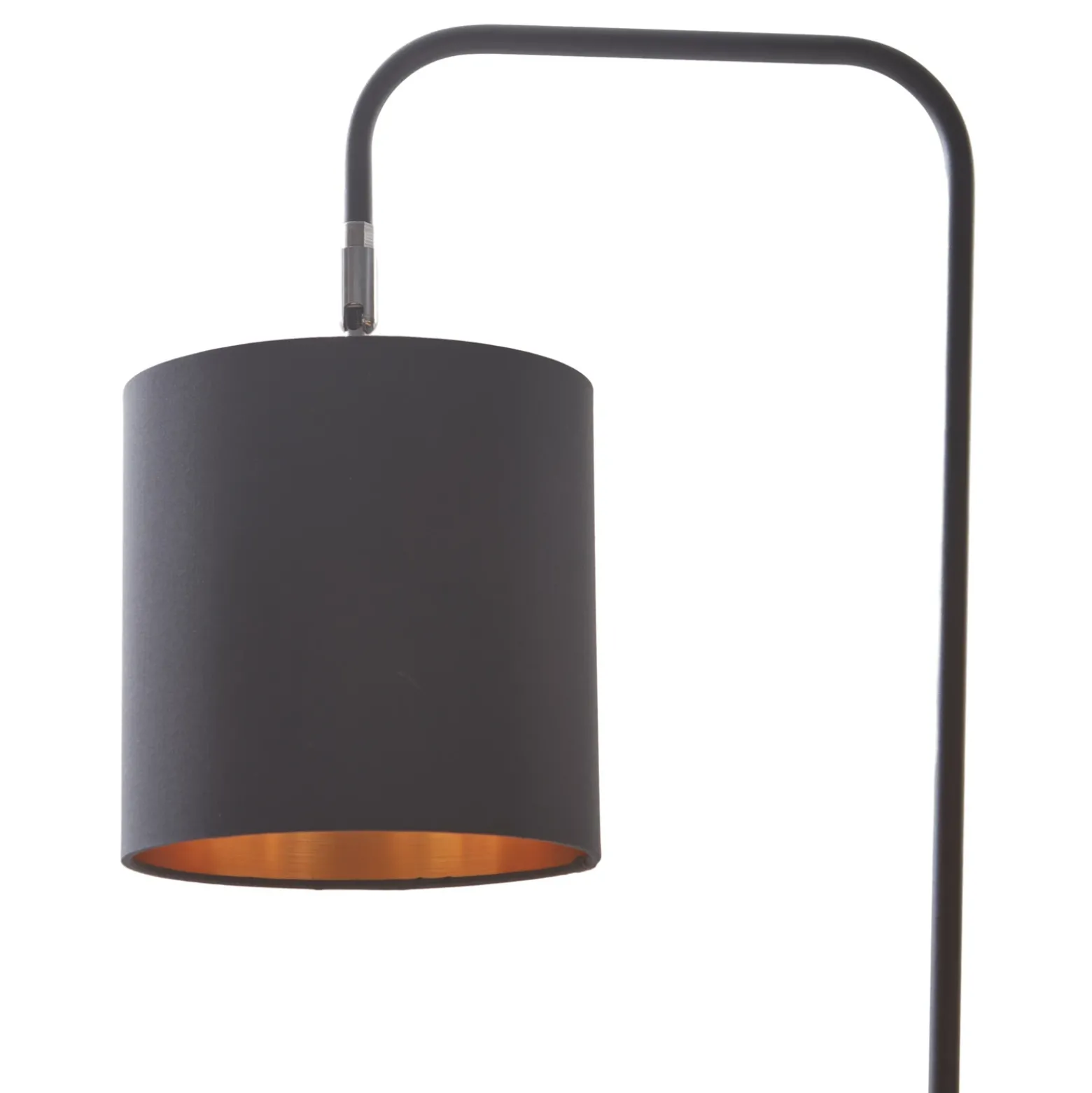 Lindby Hinay lámpara de pie textil negro/oro