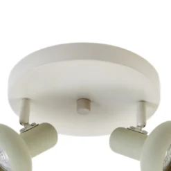 Lindby Huby downlight de techo, 2 luces, crema/verde claro, hierro