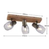 Lindby Ineska foco de techo, 3 luces, angular