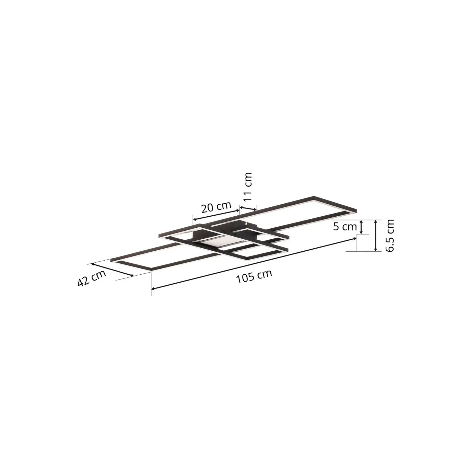 Lindby Ismera Lámpara de techo LED 3 marcos, antracita