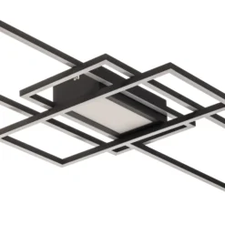 Lindby Ismera Lámpara de techo LED 3 marcos, antracita