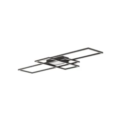Lindby Ismera Lámpara de techo LED 3 marcos, antracita
