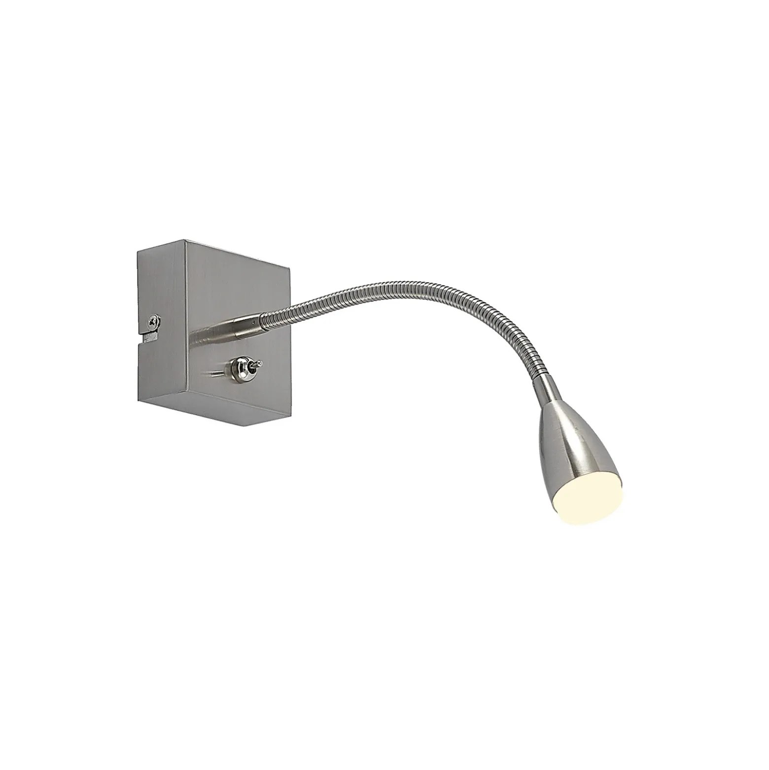 Lindby Jolka Brazo de lectura LED, interruptor, níquel