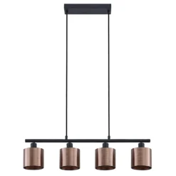 Lindby Joudy colgante, 4 luces, bronce oscuro