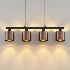 Lindby Joudy colgante, 4 luces, bronce oscuro