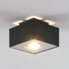 Lindby Kasi plafón, negro 1 luz 14 x 14 cm