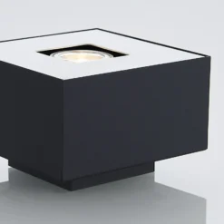 Lindby Kasi plafón, negro 1 luz 14 x 14 cm
