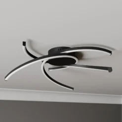 Lindby Katris lámpara LED de techo, 58 cm, negro