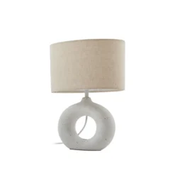 Lindby Kody lámpara de mesa, beige, textil, cerámica, 37 cm