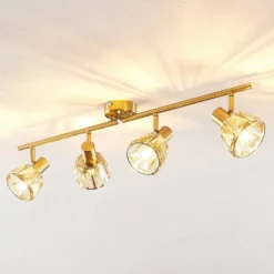 Lindby Kosta lámpara de techo, 4 luces, latón