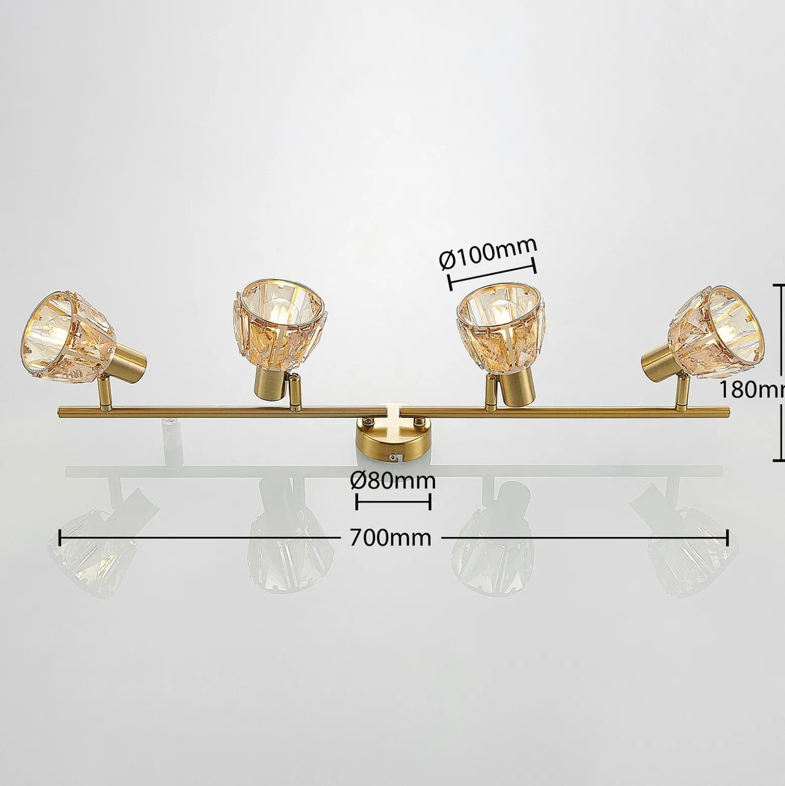 Lindby Kosta lámpara de techo, 4 luces, latón
