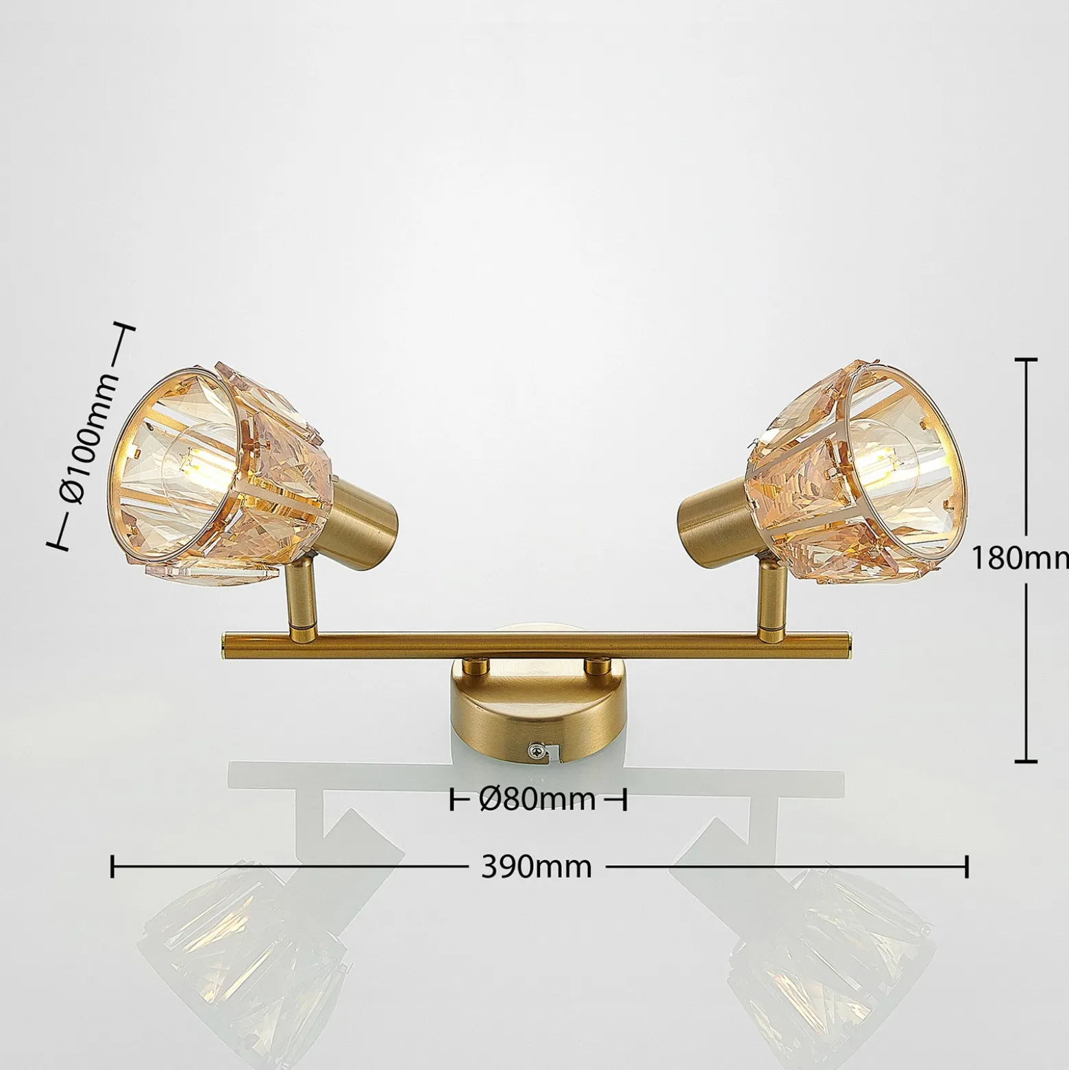Lindby Kosta lámpara de techo, 2 luces, latón