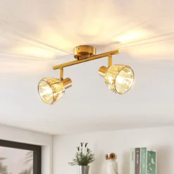 Lindby Kosta lámpara de techo, 2 luces, latón