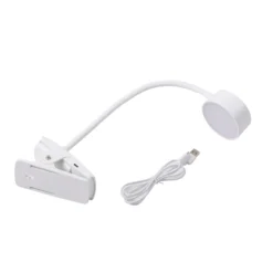 Lindby LED lámpara de pinza recargable Maori, blanco, metal, CCT,