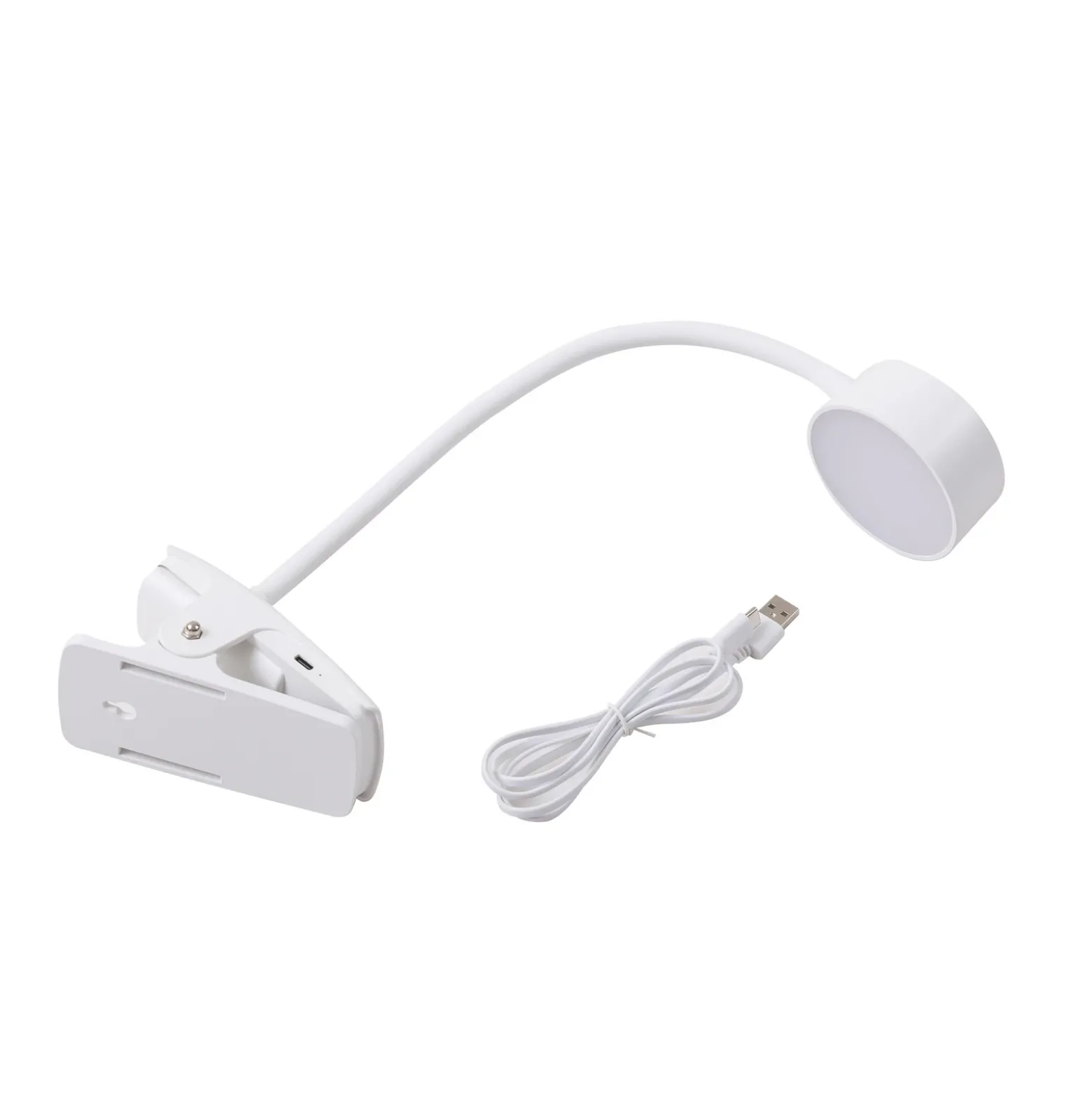 Lindby LED lámpara de pinza recargable Maori, blanco, metal, CCT,
