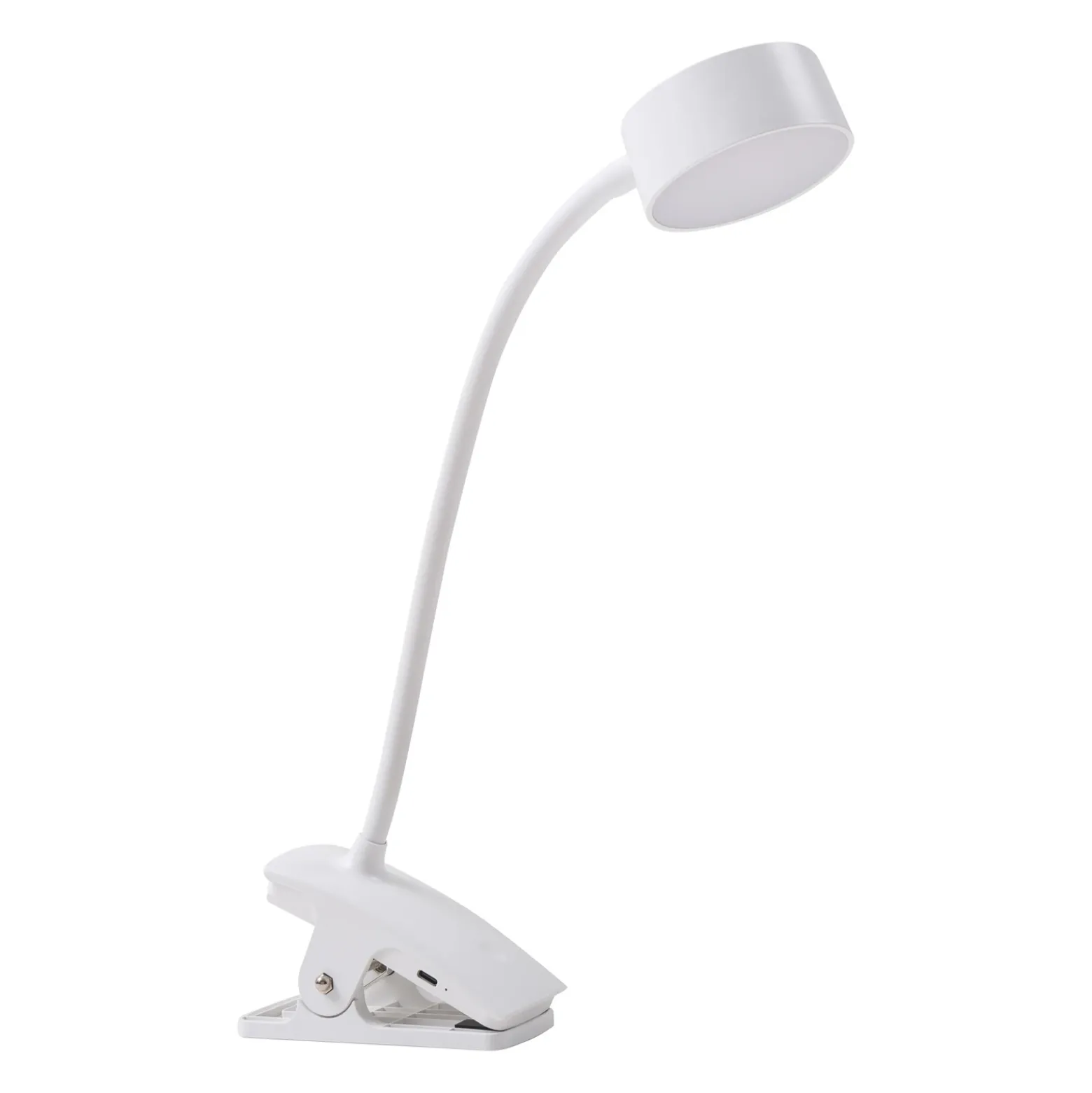 Lindby LED lámpara de pinza recargable Maori, blanco, metal, CCT,