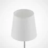 Lindby Leza lámpara de mesa cromo, pantalla blanca