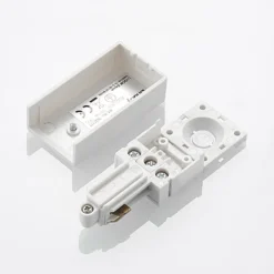 Lindby Linaro alimentación de red, blanco, sistema de riel monofásico