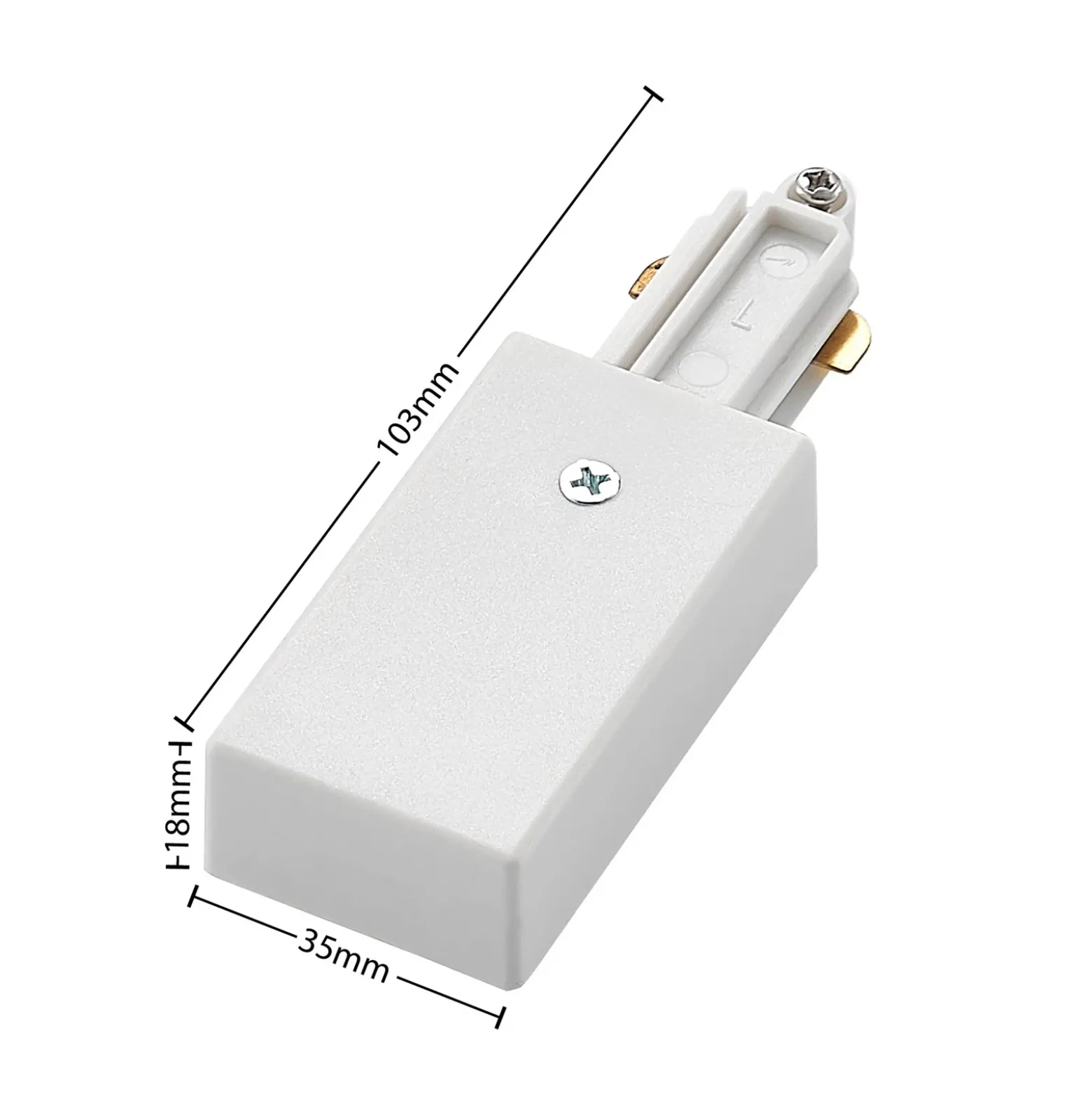 Lindby Linaro alimentación de red, blanco, sistema de riel monofásico
