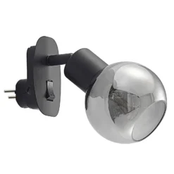 Lindby Lioma lámpara de enchufe, inclinable, negro