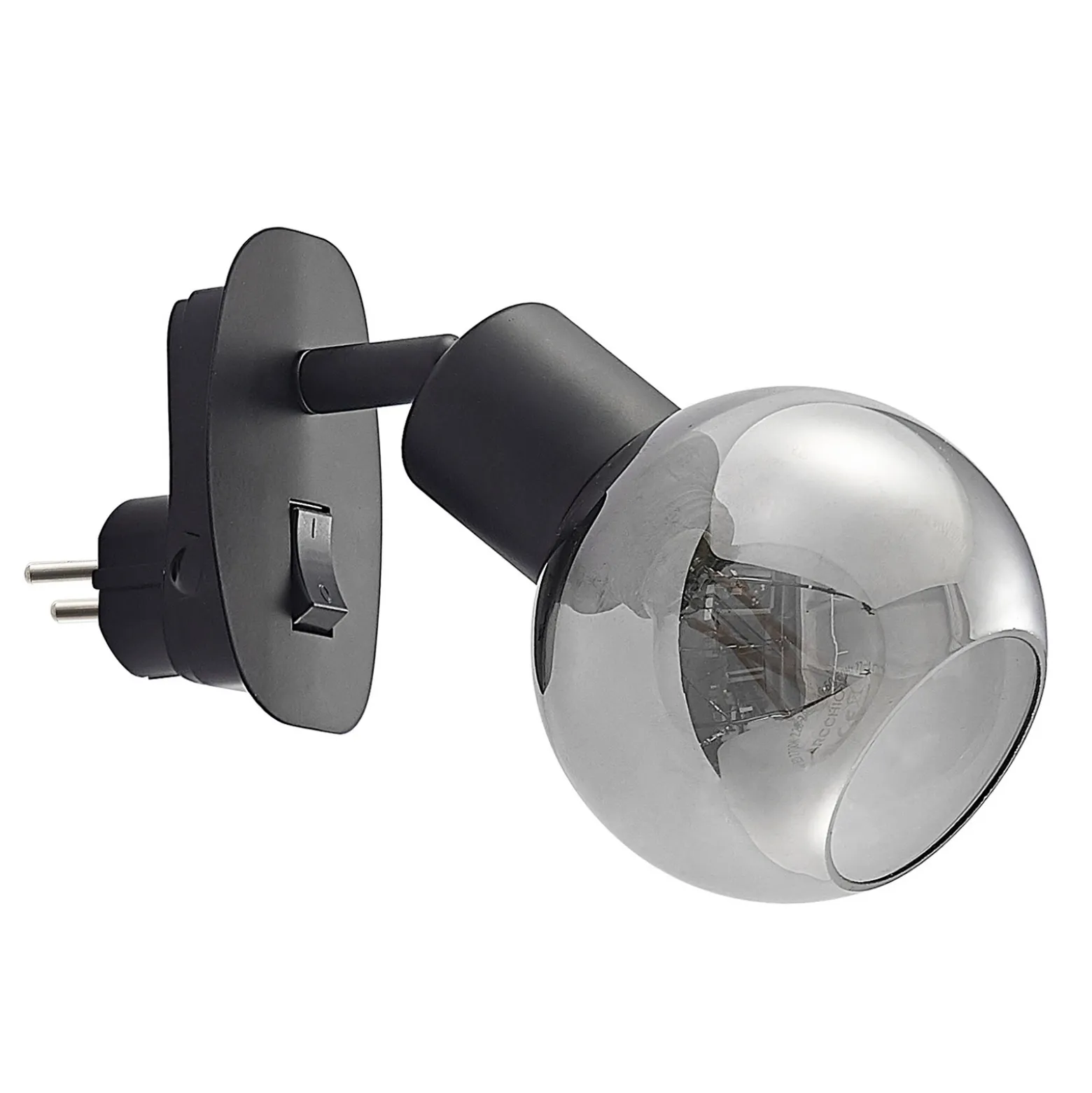 Lindby Lioma lámpara de enchufe, inclinable, negro