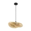 Lindby lámpara colgante Eleane, bambú, natural, longitud 50 cm, E27