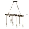 Lindby lámpara colgante Hajo, 100 cm, 6 luces, colgante de cuerda