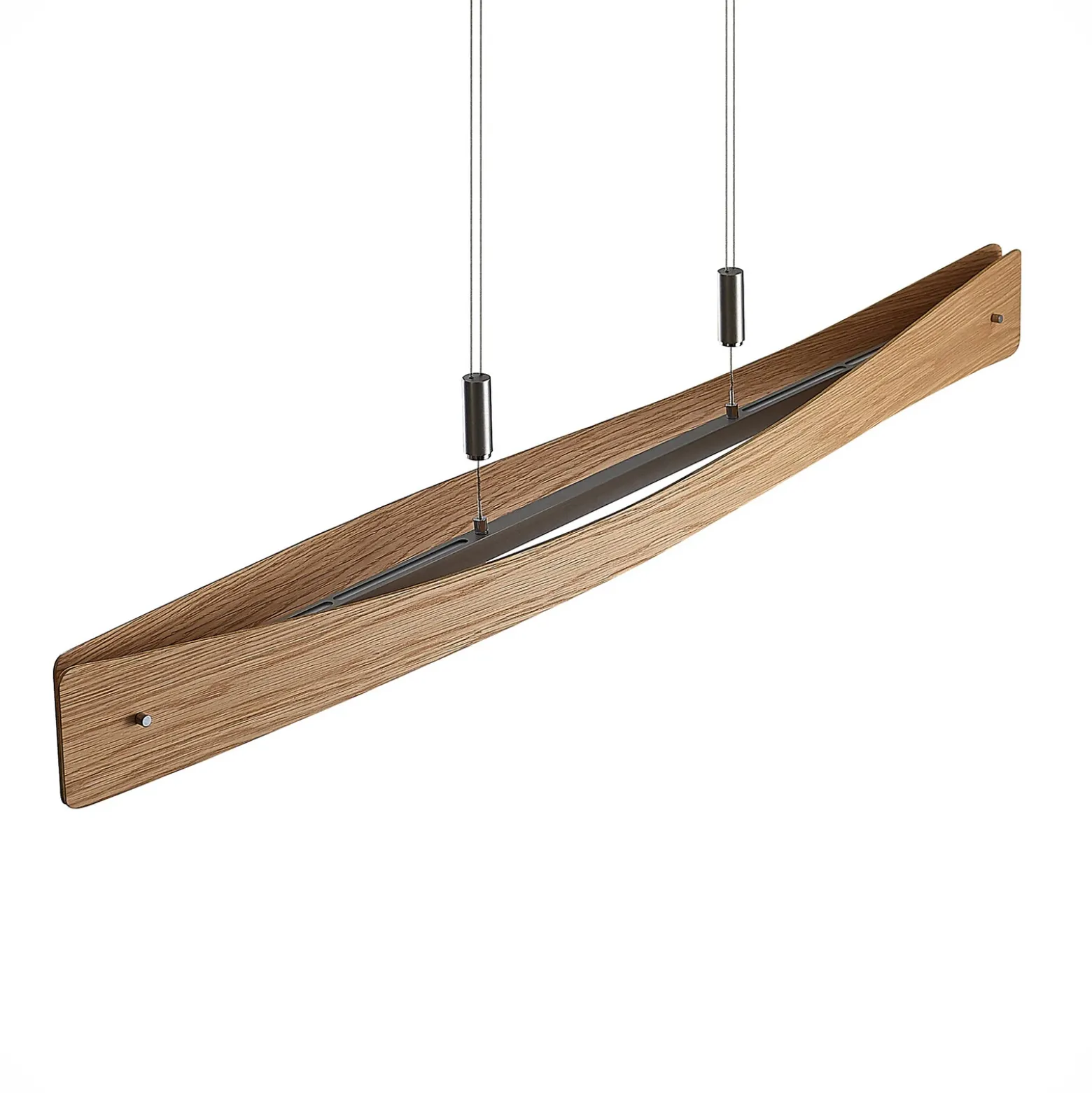 Lindby lámpara colgante LED Beazina, roble, metal, 118cm