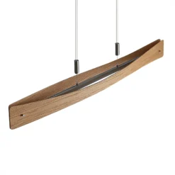 Lindby lámpara colgante LED Beazina, roble, metal, 118cm