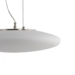 Lindby Lámpara colgante LED Gunda, blanco, cristal, Ø 47 cm, atenuable
