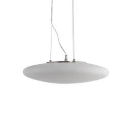 Lindby Lámpara colgante LED Gunda, blanco, cristal, Ø 47 cm, atenuable
