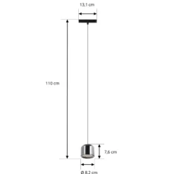 Lindby lámpara colgante LED Lumaro,negro,Ø8,2cm,aluminio,48V,atenuable
