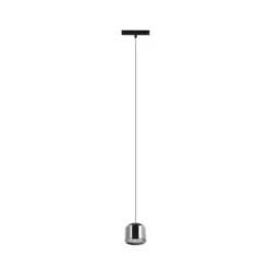 Lindby lámpara colgante LED Lumaro,negro,Ø8,2cm,aluminio,48V,atenuable
