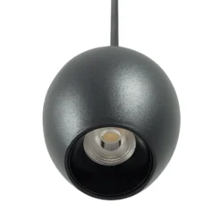 Lindby lámpara colgante LED Lumaro, negro,Ø6,2 cm,48V,atenuable