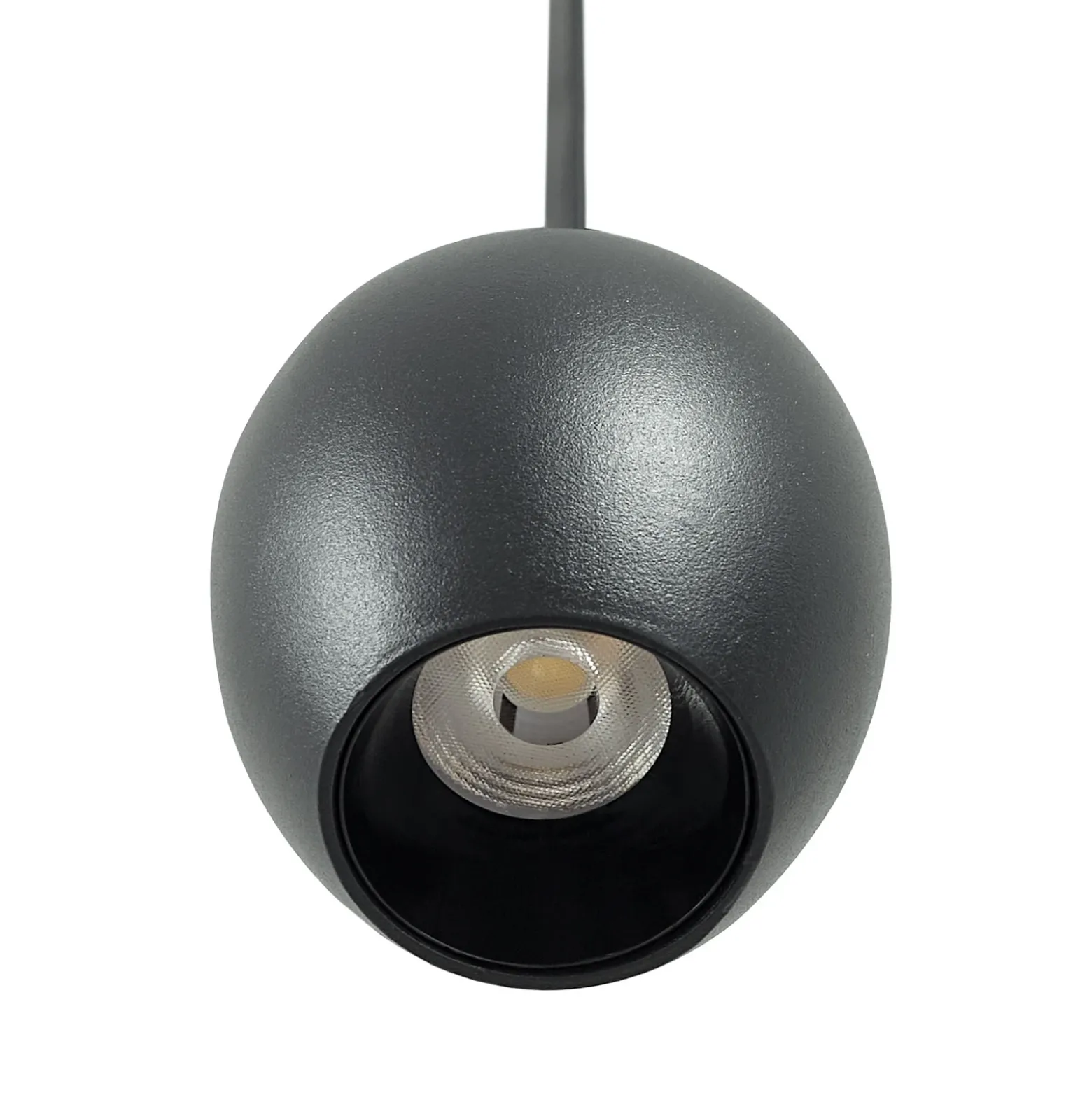 Lindby lámpara colgante LED Lumaro, negro,Ø6,2 cm,48V,atenuable