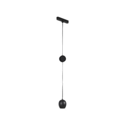 Lindby lámpara colgante LED Lumaro, negro,Ø6,2 cm,48V,atenuable