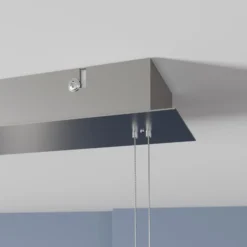 Lindby Lámpara colgante LED Manon, regulable en altura, gris, metal