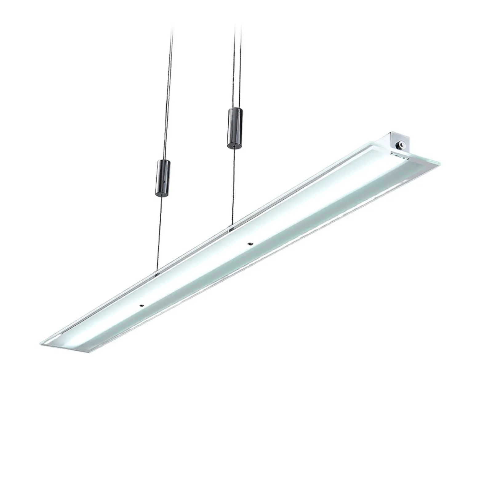 Lindby lámpara colgante LED Sladja, cromo, cristal, regulador táctil