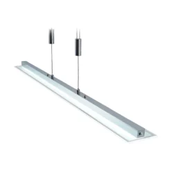 Lindby lámpara colgante LED Sladja, cromo, cristal, regulador táctil